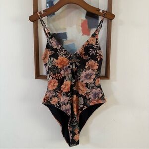 L*Space Floral One-Piece Swimsuit - Black and Peach